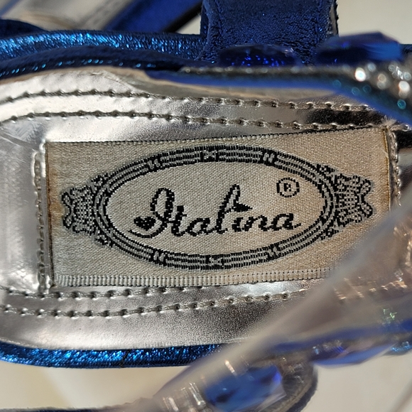 NWOT Elegant Blue and Silver Heels - Picture 6 of 11